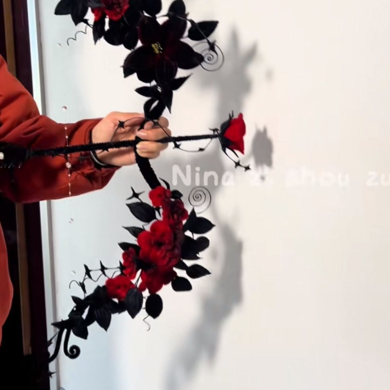 【荆棘玫瑰合集】万圣节荆棘玫瑰弓箭扭扭棒发箍花环手持棒材料包