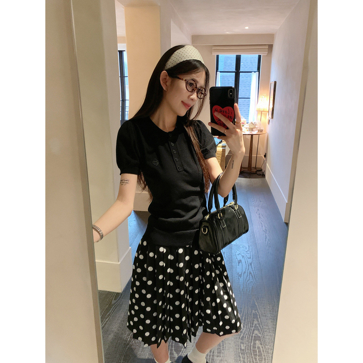 波点半身裙女胖mm梨形伯克利裙子春季百褶a字裙中裙修身显瘦短裙