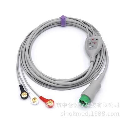 兼容科曼3导心电扣式NC8NC10/STAR8000E/C30C50C60C80/NC3NC8NC12