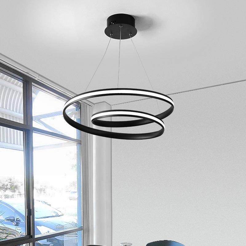 北欧风led吊灯个性餐厅灯具创意餐桌灯艺术工作室咖啡厅环形灯饰