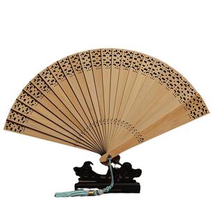 崖柏苏扇大窗棂折扇子实木镂空乘凉非遗送礼艺铭仙苑古典工艺摆件