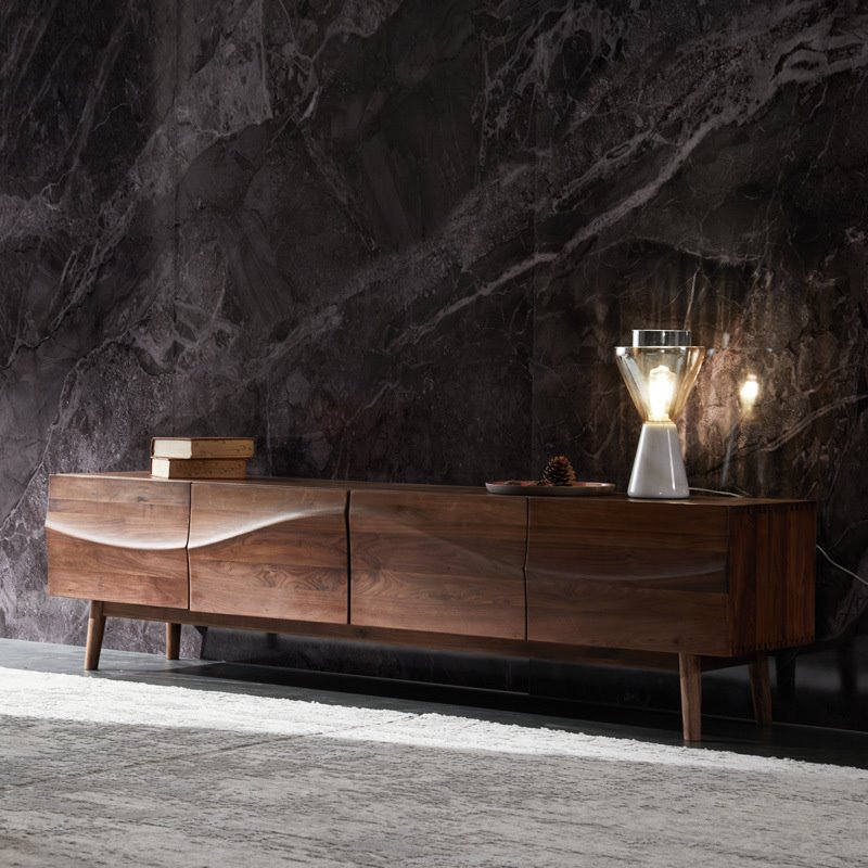 北欧全实木黑胡桃木电视柜斗柜轻奢置物柜客厅樱桃木收纳柜储物柜