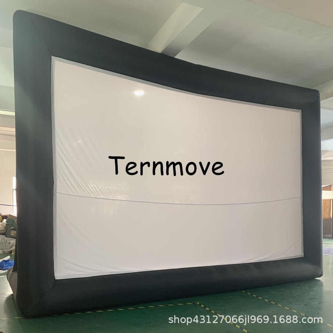 移动便捷投影墙壁气模户外充气3D电影屏幕pvc夹网布广告宣传幕布