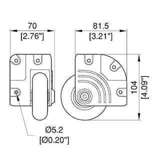 航空箱腳輪 Penn 工業腳輪 側角車腳輪 W8675PJPBK Elcom 番爾康