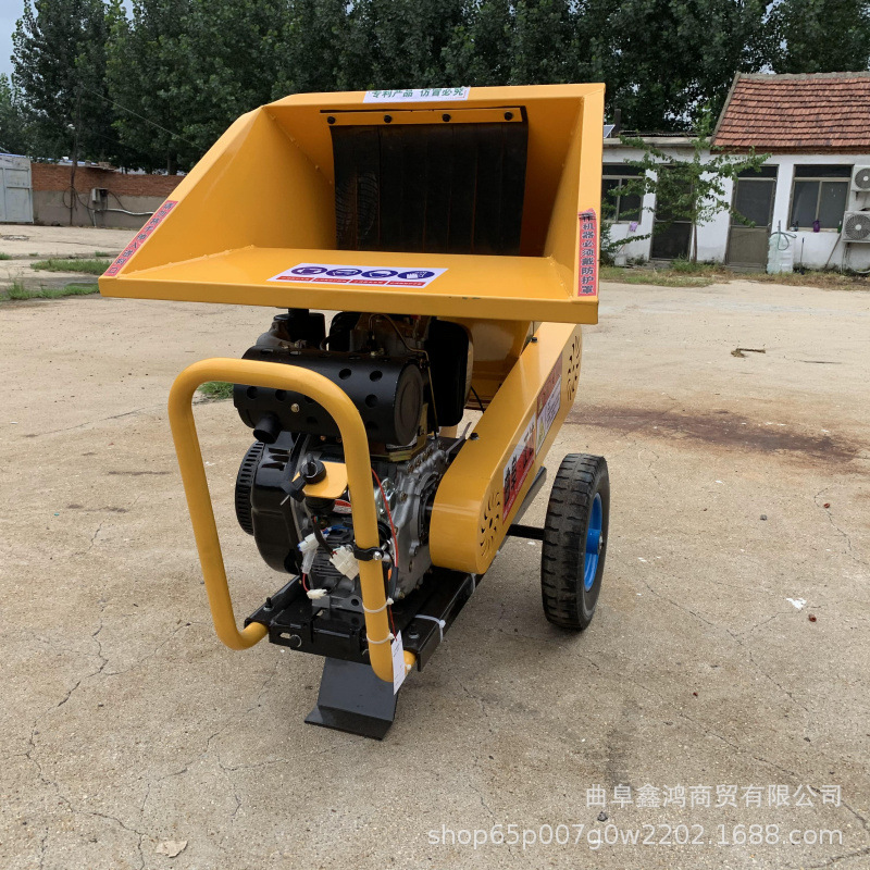 木材粗树枝粉碎机 树枝打枝粉碎机 高速汽油电启动碎枝机