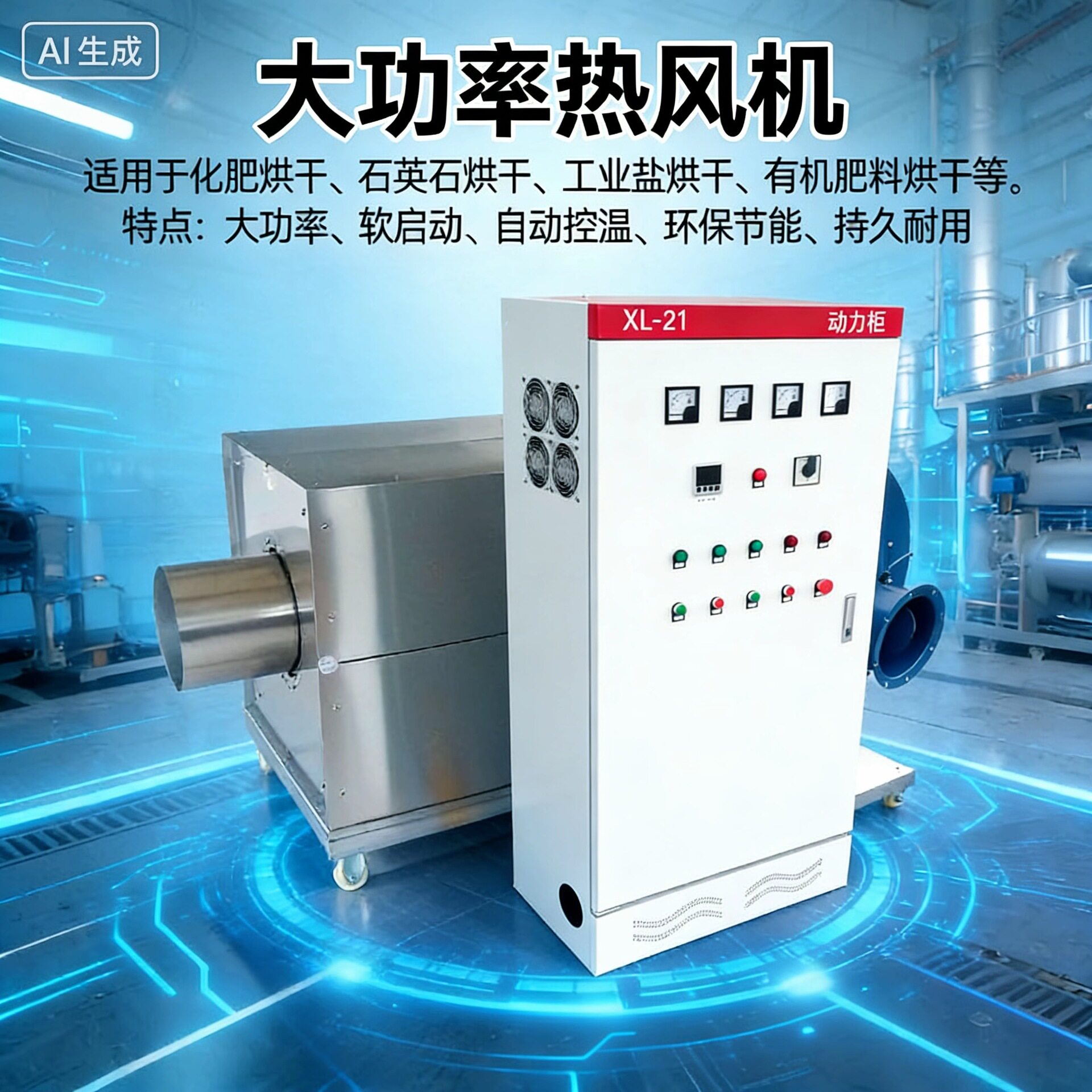 200KW高温热风机可调稳连运行