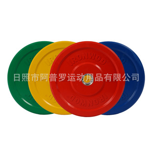 全胶杠铃片举重奥片黑色全胶片低弹综合体能用耐摔杠铃片