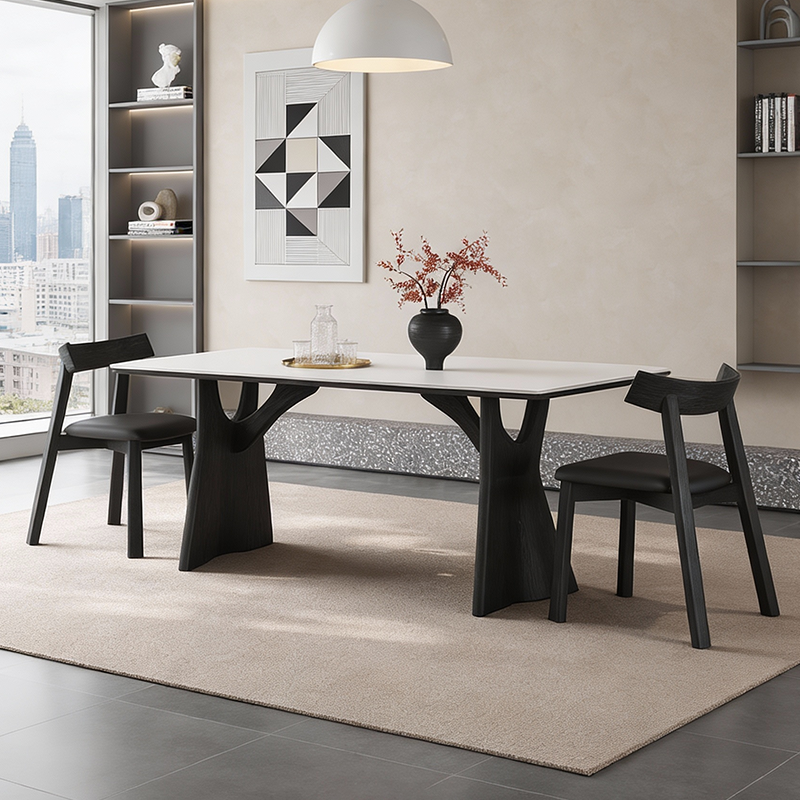 实木岩板餐桌意式极简2026新款复古哑光小户型长方形侘寂风餐桌椅,住宅家具,岩板餐桌,淘宝优惠券,粉丝福利购,淘宝优惠卷