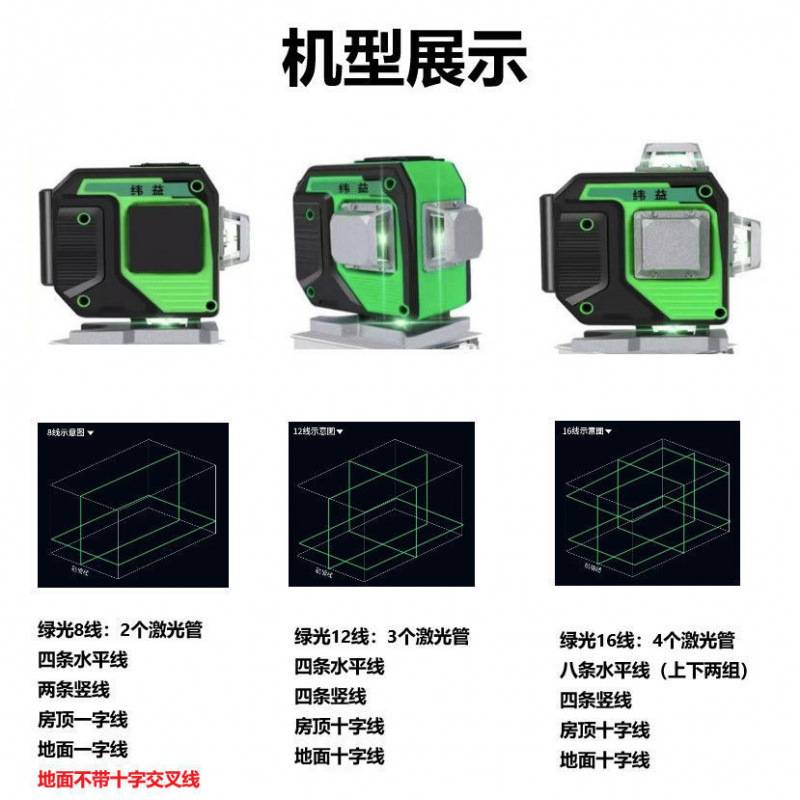 纬益水平仪绿光8线12线16线蓝光高精度激光全自动调平墙地一体机