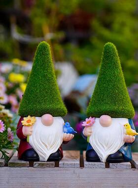 庭艺院精灵地精侏儒小矮人RRW139装饰跨境花工园老人卡通像雕树脂