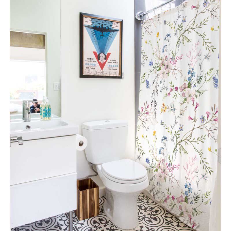 田园风加厚防水磁吸浴室s帘子美式创意浴帘布隔断帘卫生间简易门