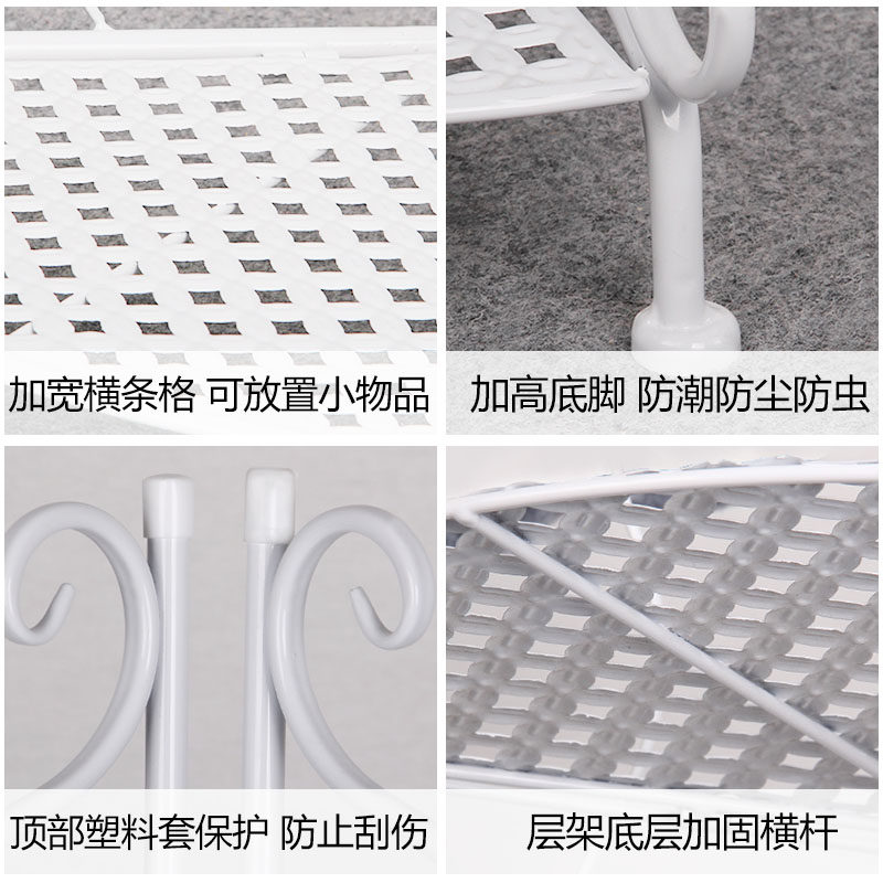 铁艺浴室角架置物架落地卫生间卧室 洗J手间厨房收纳储物三角层架