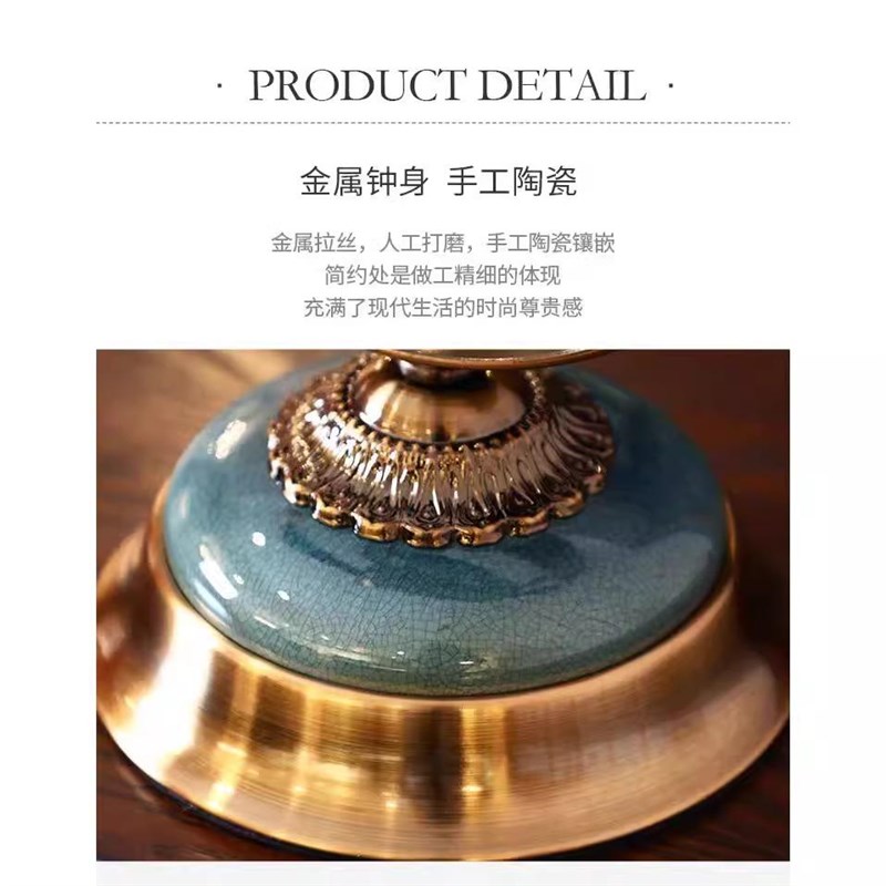 轻奢复古座钟客厅座钟台式桌面工艺时钟摆件装饰S家用欧式石英钟
