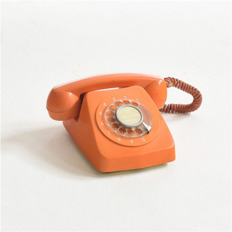 老式转盘电话机i80后复古装饰道具古董老物件摆件日式彩色怀旧座