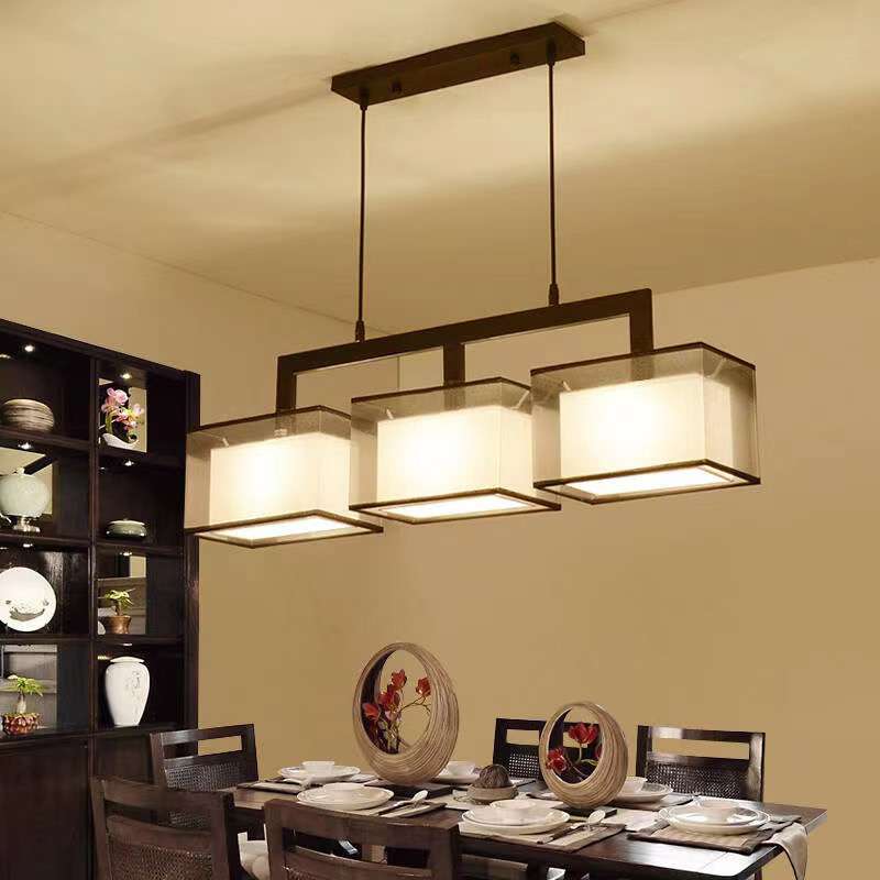新款中式吊灯餐厅客厅茶室吧台现代简约饭厅长方形复古高档