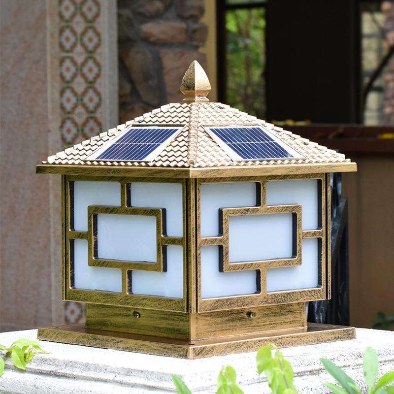 现货户外太阳能柱头灯防水庭院围墙灯小区别墅新农村大门柱子灯