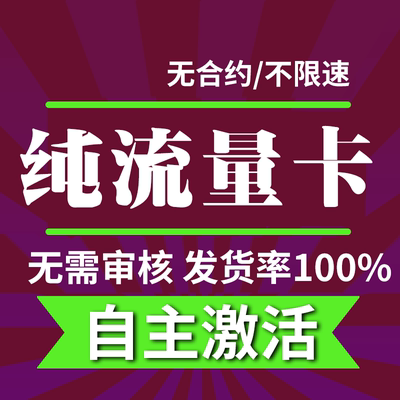 纯流量上网卡大流量无号流量卡无线网无通话全国通用4g5g电话卡