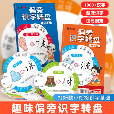 偏旁识字转盘儿童启蒙换偏旁部首