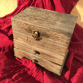 木质带镜子抽屉i可爱创意桌面收纳饰品化妆梳妆迷你首饰盒卡通礼