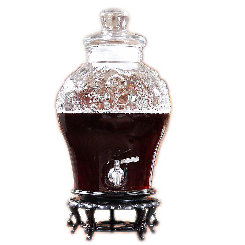 无铅加厚玻璃泡酒瓶带龙头20斤z泡药酒瓶酿酒罐 酒坛子酒缸密封罐