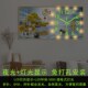创意晶瓷画挂钟插电带灯光款 饰画钟表夜光挂 静音客厅时钟挂墙P装