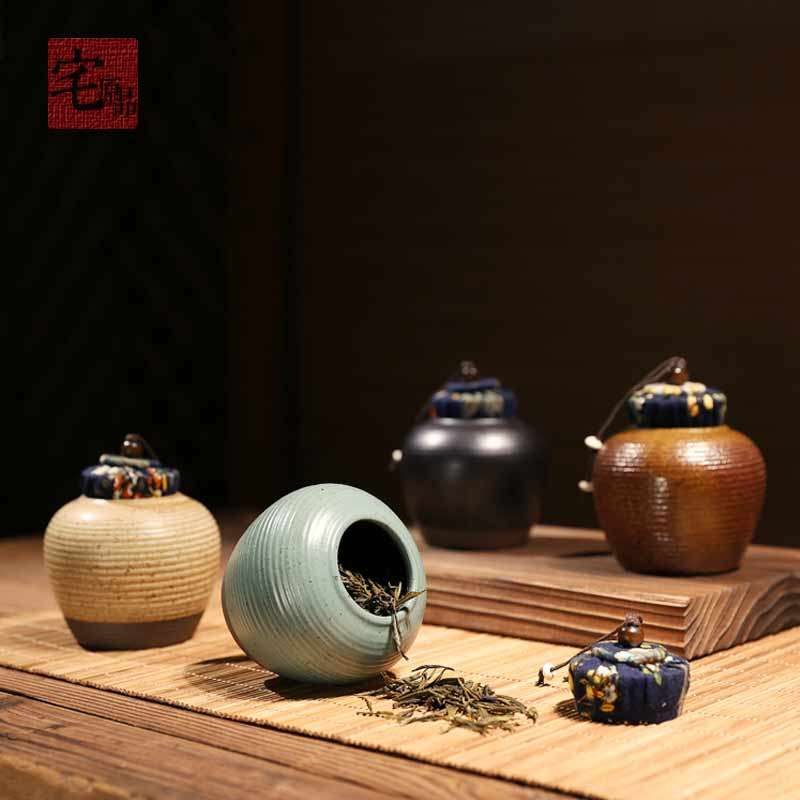 日式手工茶叶罐陶瓷o复古便携创意粗陶密封罐家用个性小号功夫茶,餐饮具,茶叶罐,淘宝优惠券,粉丝福利购,淘宝优惠卷