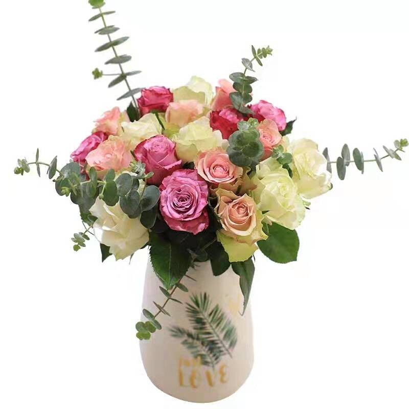 混搭包月鲜花一周一花束玫瑰百合绣球洋桔梗家用T插花水养顺丰速