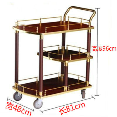 欧式不锈钢三层i车钛金点心车蛋糕车4S店小推车酒店餐厅点心茶水