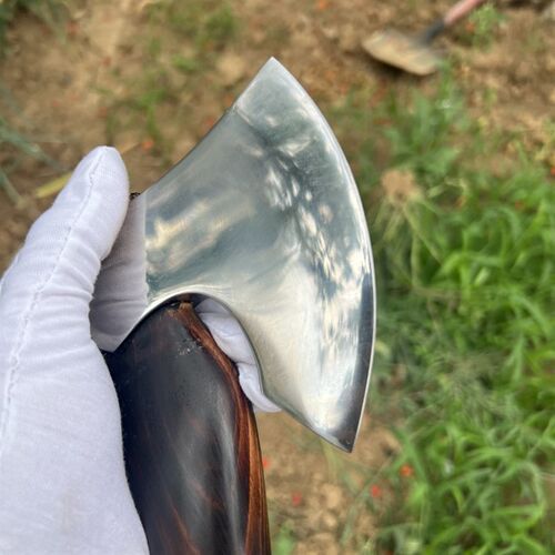 镜面包浆盘玩把玩小斧子全钢锻打手F工打磨手柄户外露营劈柴砍树