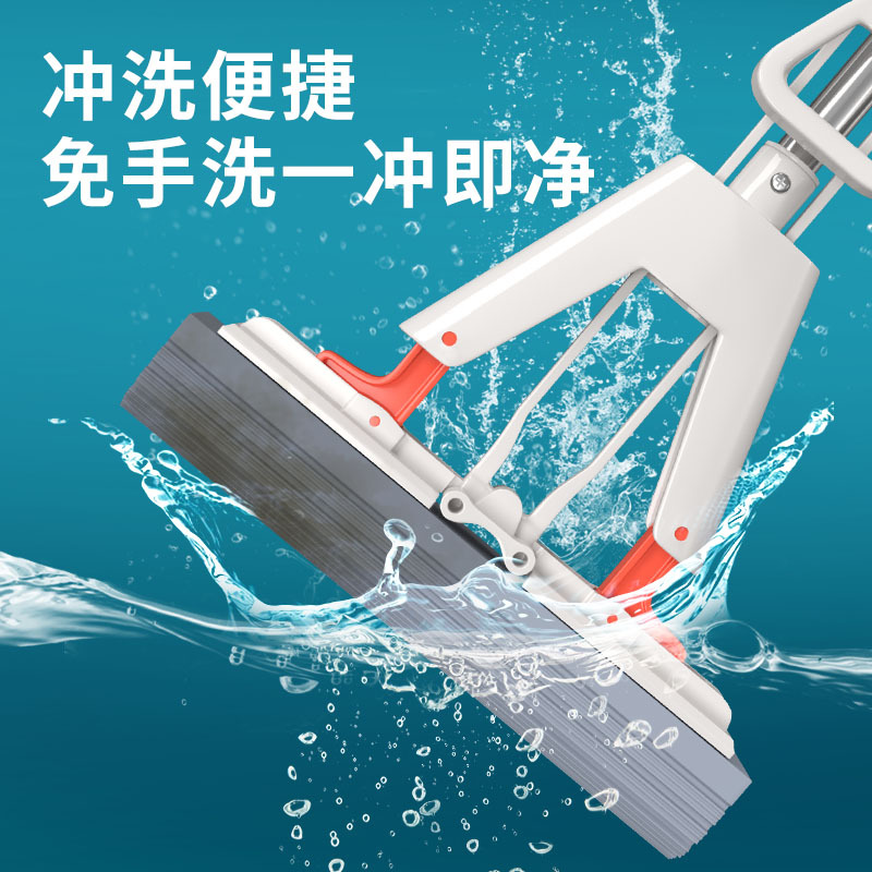 海绵拖把b家用一拖净免手洗吸水地拖神器大号胶棉拖布懒人对折挤