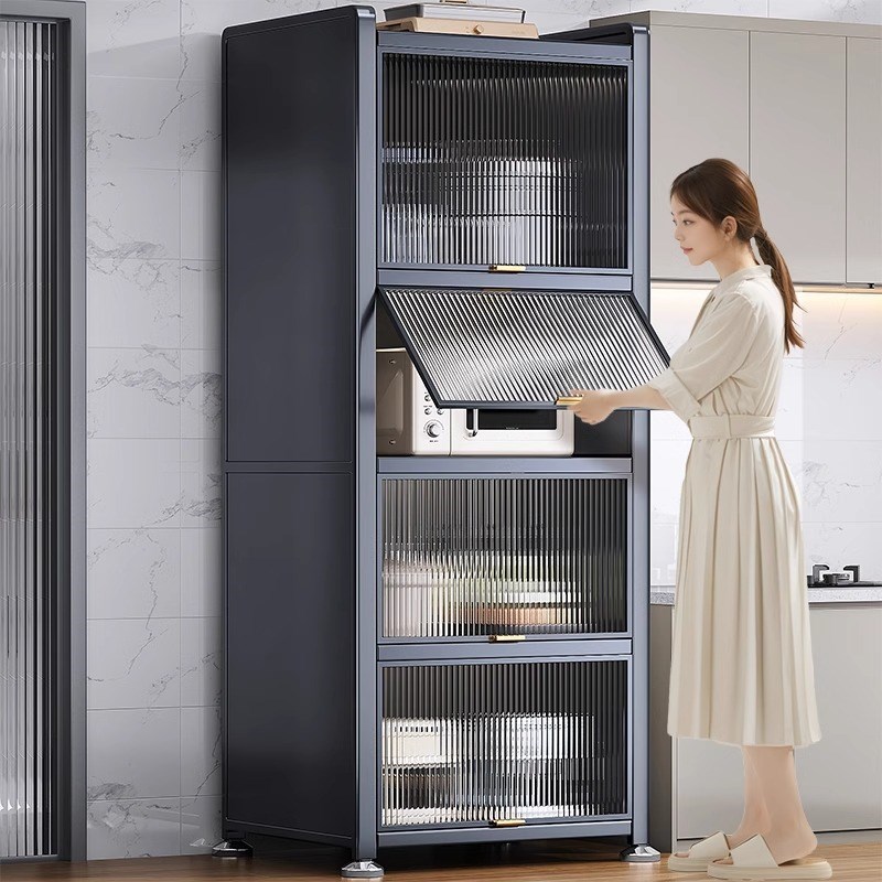 厨房置物架落地多层微波炉收纳橱柜D置物柜多功能储物夹缝极窄收