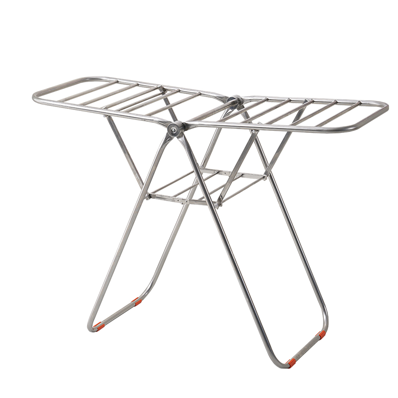 加厚不锈钢折叠晾衣架室内阳台移动落地式L理发店毛巾架婴儿尿布