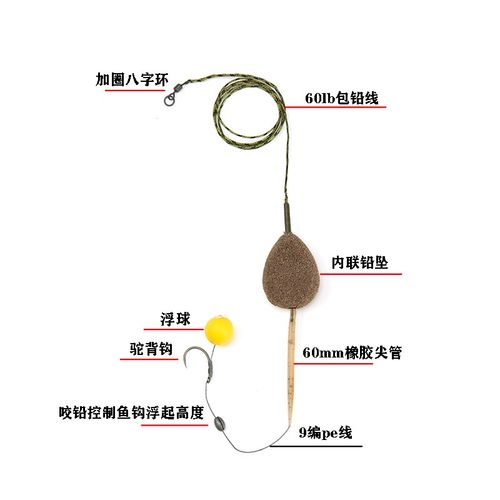 欧鲤钓组欧鲤钓线组套装扁梨形铅坠抛G竿鲤草鱼珠珠欧鲤反底钓线