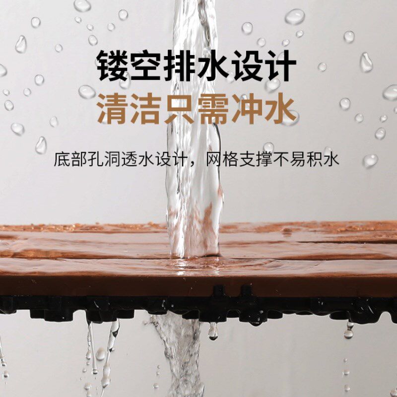 塑木地板户室外内露阳台地面卡扣自铺设隔热庭院S晒雨水共挤防腐
