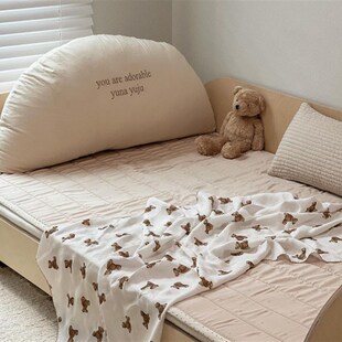 ins风韩国半圆靠枕儿童房婴儿床榻榻米大靠背可拆U洗刺绣名字抱枕