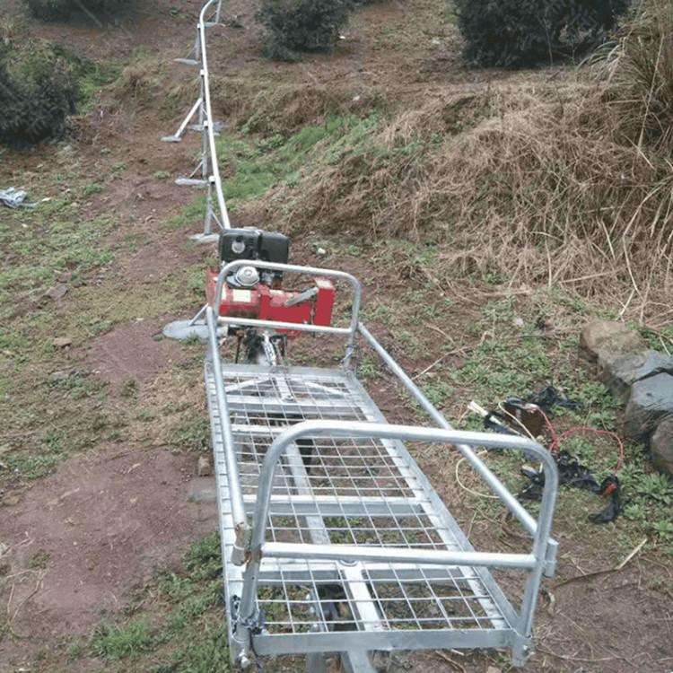 汽油动力单轨运输车n山地果园自走式爬坡轨道车农用省力轨道载物
