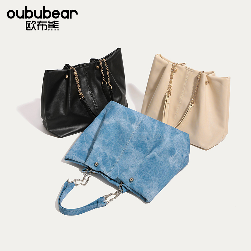 oububear/欧布熊高级感托特包女2025新款单肩小众大容量通勤女包