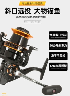舒牧10000型金属斜口杯远投渔轮鱼线轮锚竿锚R鱼轮抛杆鱼轮海竿轮