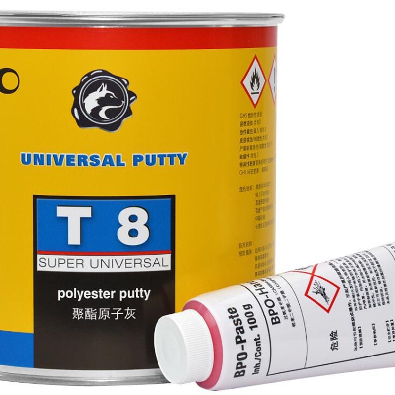 德国T8原子灰钣金灰腻子汽车工业多功能凹陷S填补钣金4KG罐