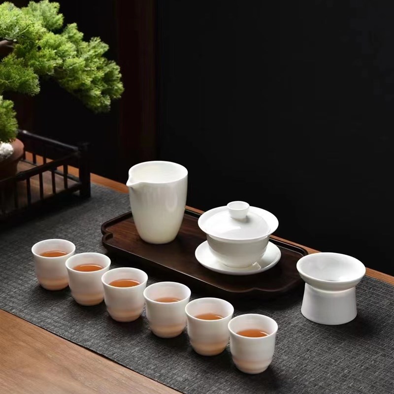 整套羊脂玉功夫全半自动懒人茶具套装创意泡茶神器家.用陶瓷茶杯