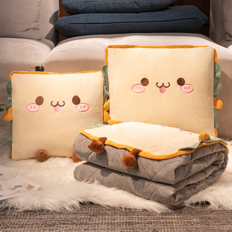 抱枕被子两用毯子二合一办公室午睡毯车载折叠午休小Y枕头汽车靠