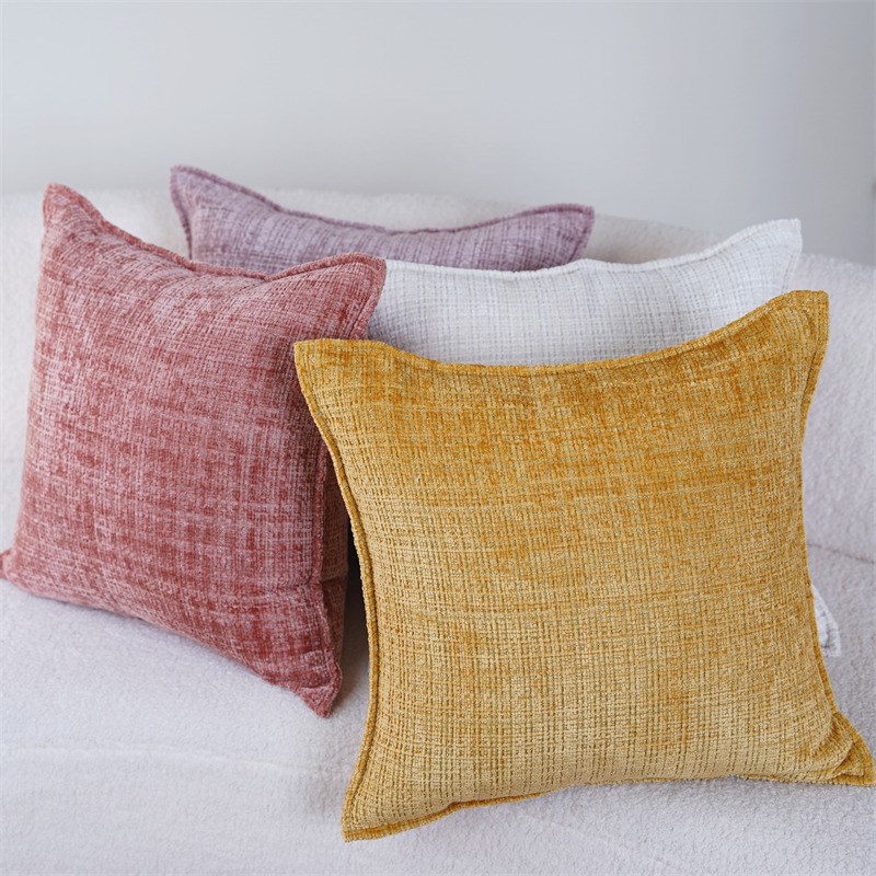 粗线绒莲粉色少女ins风抱枕套床头靠枕卧室客厅Y沙发靠背腰靠