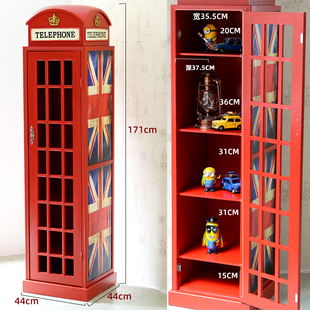 复古创意家居酒j柜电话亭模型客厅酒吧咖啡厅餐厅落地摆件装饰品