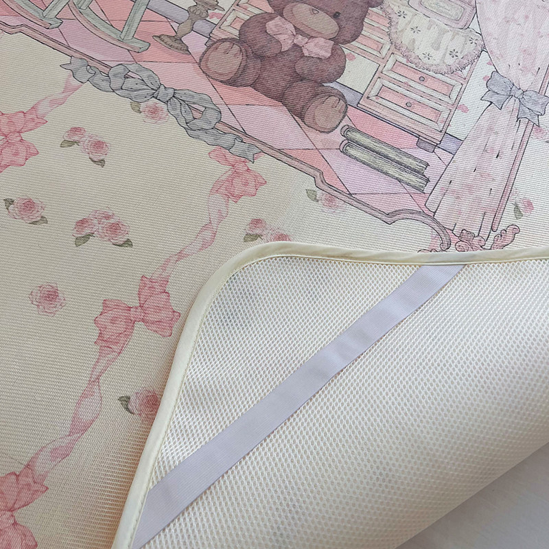 夏季好物 冰丝凉席三件套床上用品宿F舍席子1.5m可爱少女心凉感