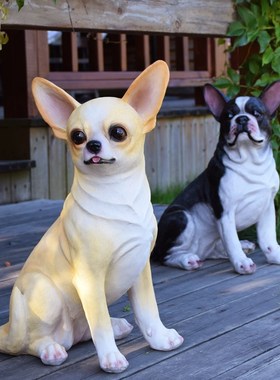 户外花园庭院仿真狗泰迪雕u塑摆件幼儿园家居客厅门口卡通动物装