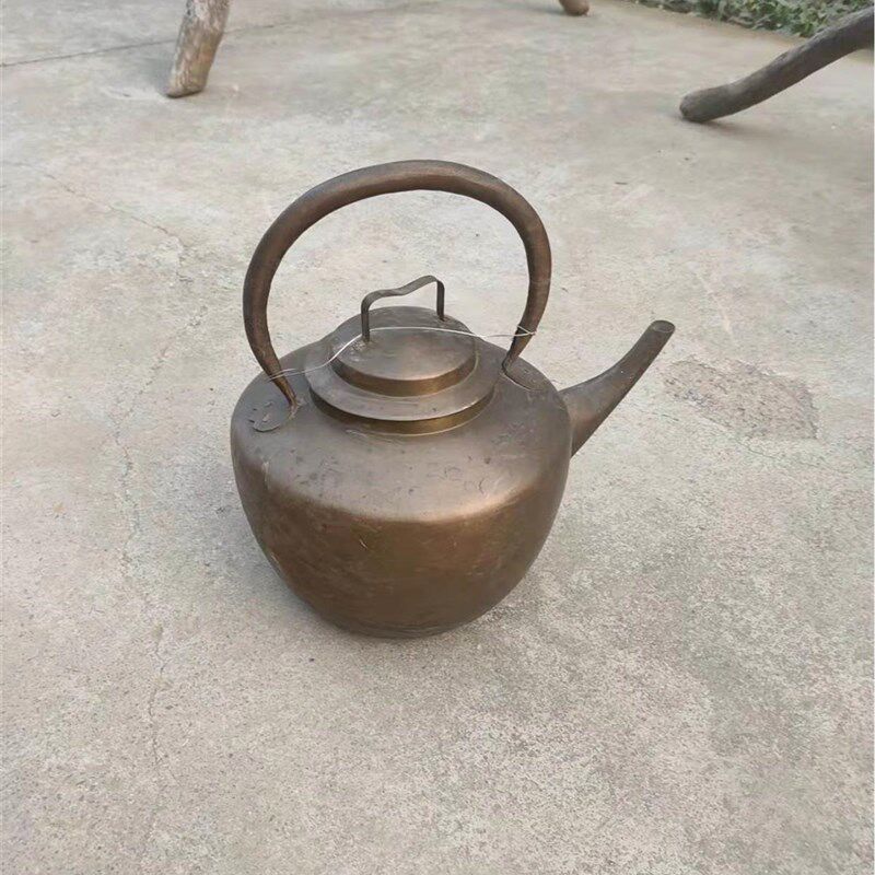 民俗老物件农村老铜壶旧货铜x茶壶烧水壶古玩杂项怀旧算盘摆件茶