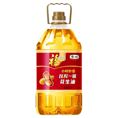福临门小榨炒香压榨花生油一级5L