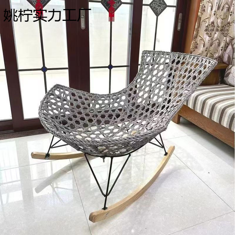 复古摇摇椅家用阳台休闲单人椅懒人沙发摇椅成人躺椅夏季户外藤椅