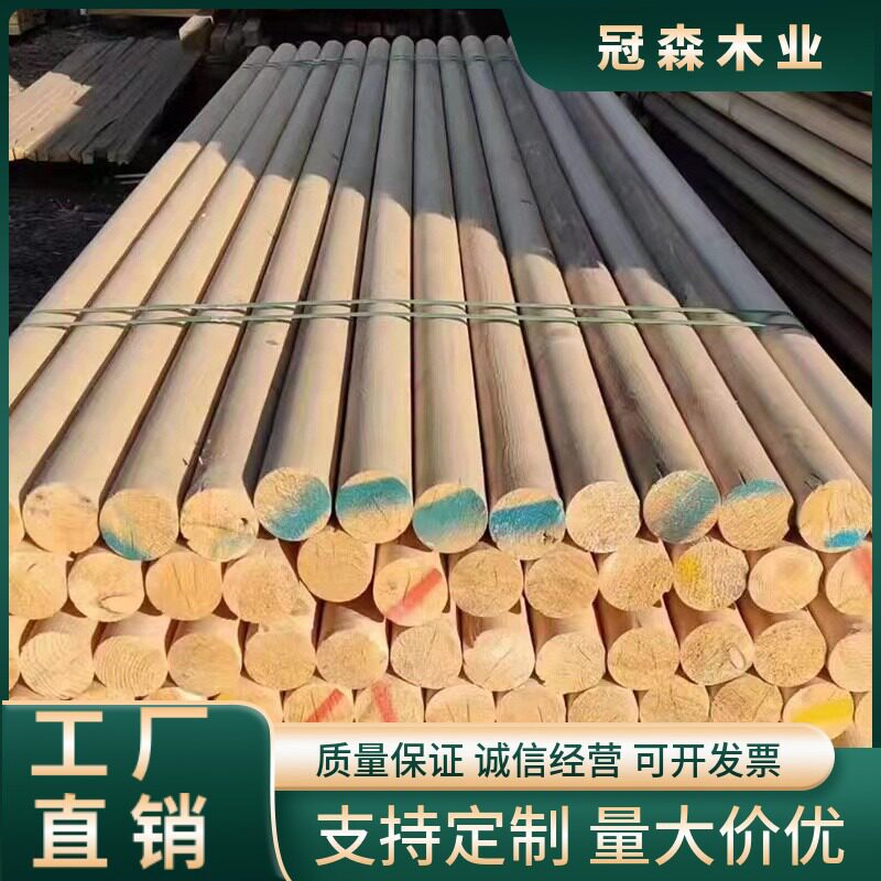 防腐圆木柱古建门头装饰