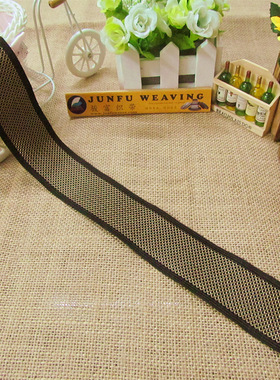 【床垫围边带】MT-412# 黑底金黄网格带 (织带 包边带 花边带)